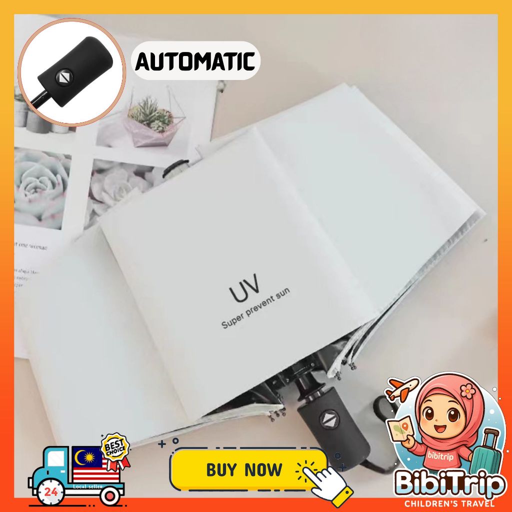 BIBISWIM Auto Manual UV Rain Umbrella