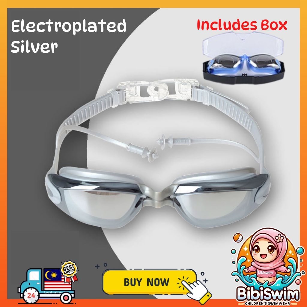 BIBISWIM Earplug Swim Goggles Anti Fog