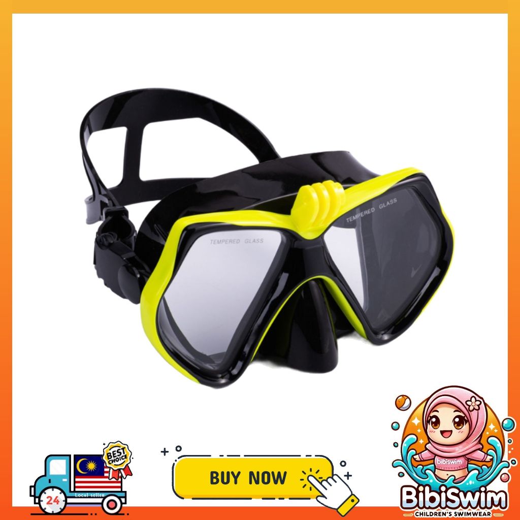 BIBISWIM Snorkel Mask with Camera Mount