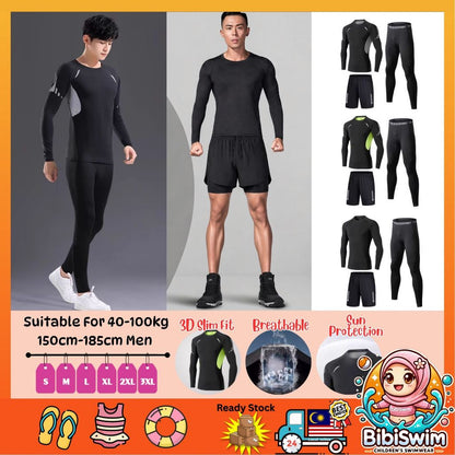 BIBISWIM Resort Wave Men's Long Sleeve Rash Guard Set