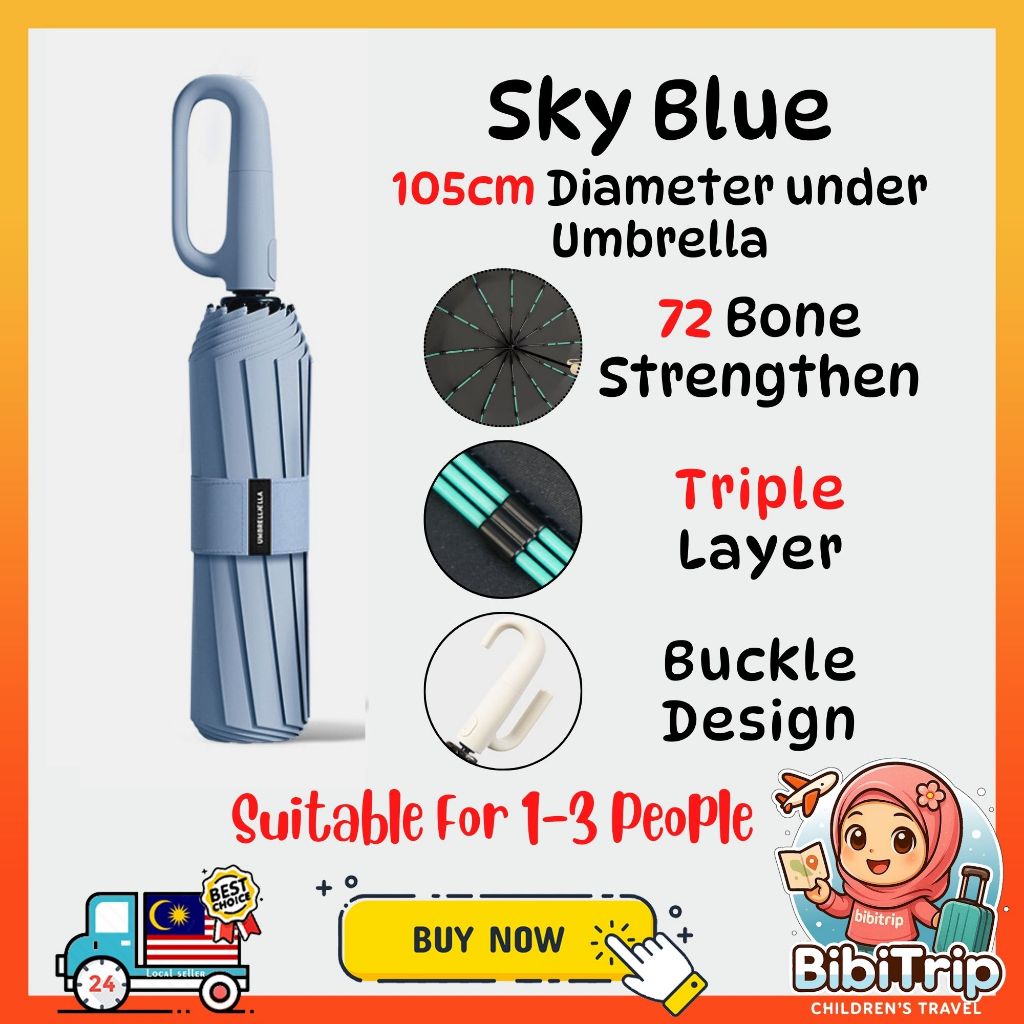 BIBISWIM Heavy Duty Auto UV Umbrella
