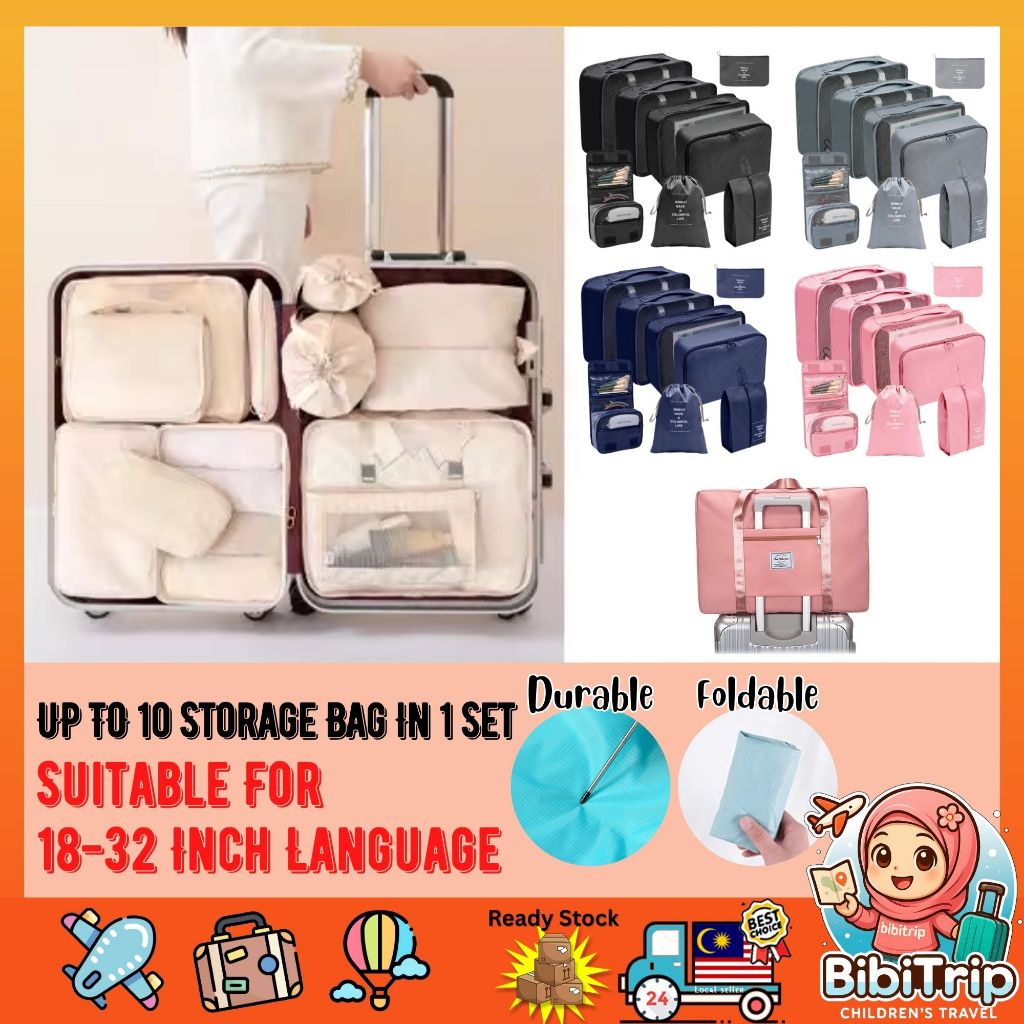 BIBISWIM 10-in-1 Packing Cube Travel Set