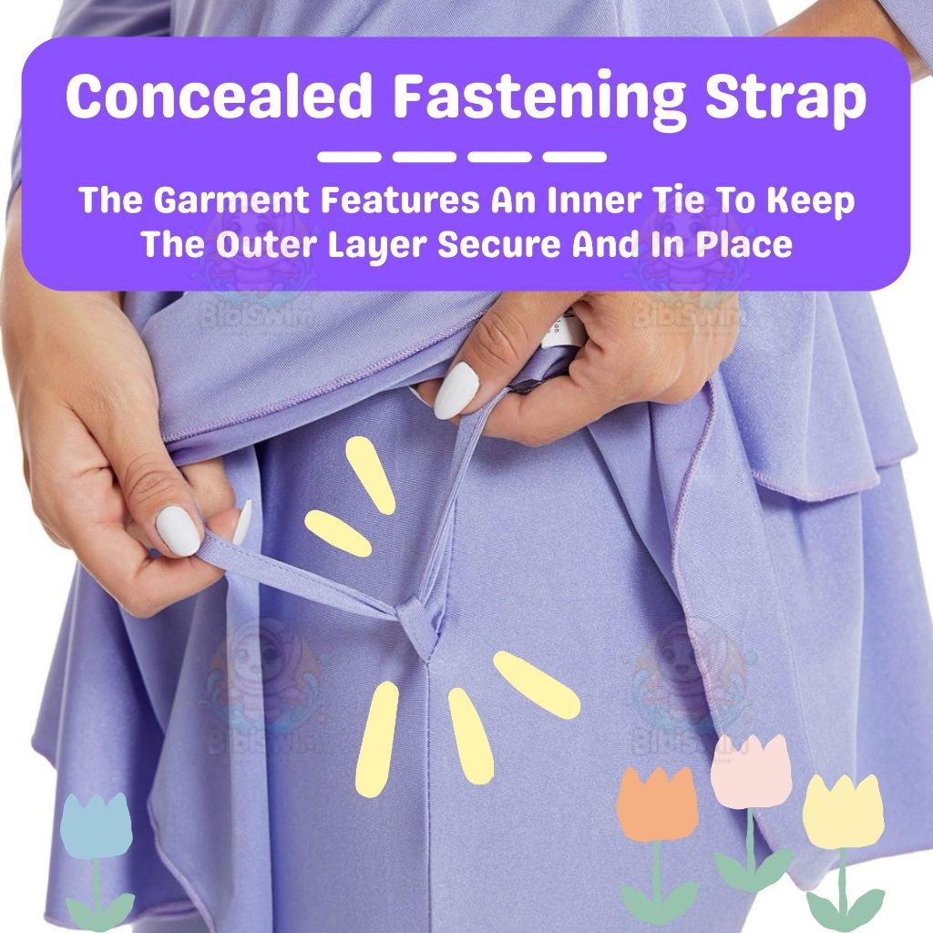 BIBISWIM Plus Size Long Sleeve Swim Skirt