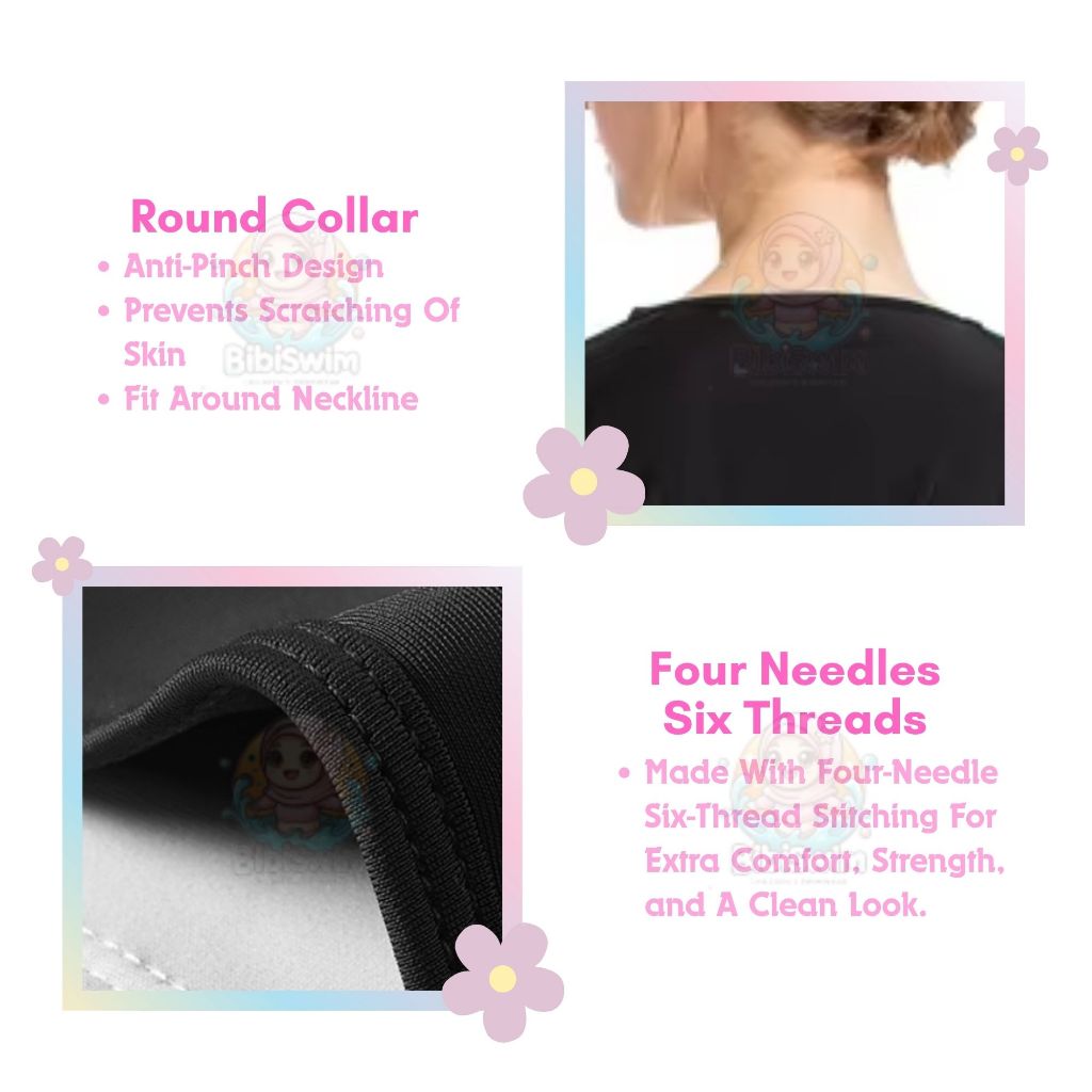 BIBISWIM Plus Size Hijab Swimsuit 6 Stripes