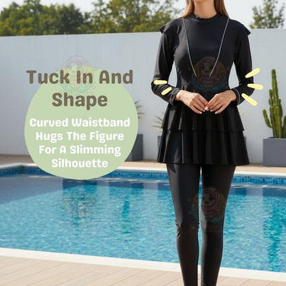 BIBISWIM Plus Size Long Sleeve Swim Skirt