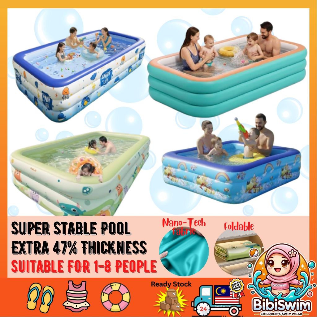 BIBISWIM Family Inflatable Pool 1-3 Layer PVC