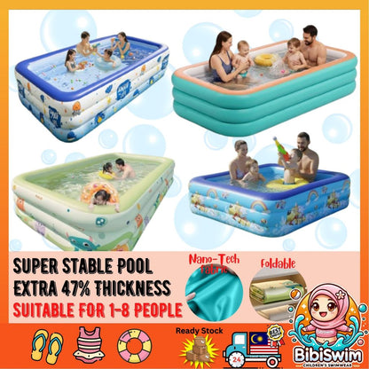 BIBISWIM Family Inflatable Pool 1-3 Layer PVC