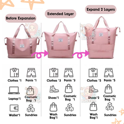 BIBISWIM Expandable Wheeled Travel Bag