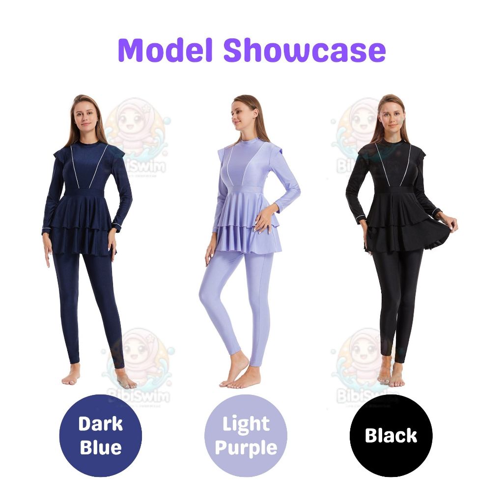 BIBISWIM Plus Size Long Sleeve Swim Skirt