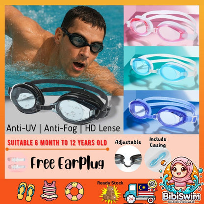 BIBISWIM Anti-Fog Kids Swim Goggles Set