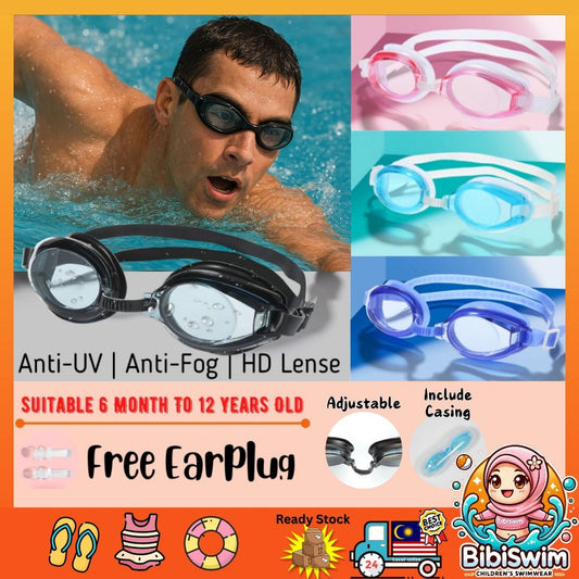 BIBISWIM Anti-Fog Kids Swim Goggles Set