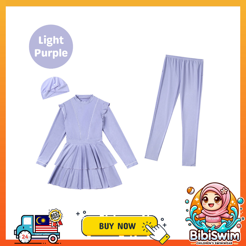 BIBISWIM Plus Size Long Sleeve Swim Skirt