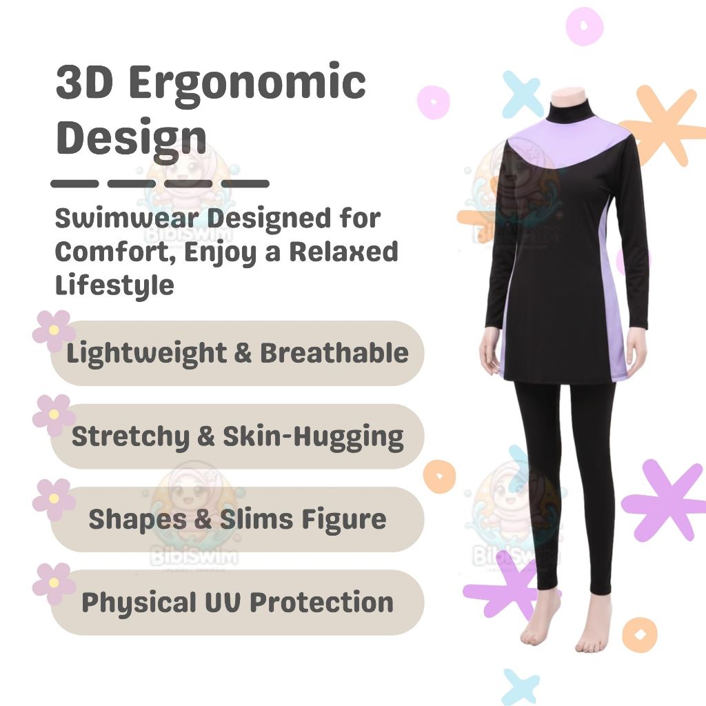 BIBISWIM Modest Plus Size Swim Set