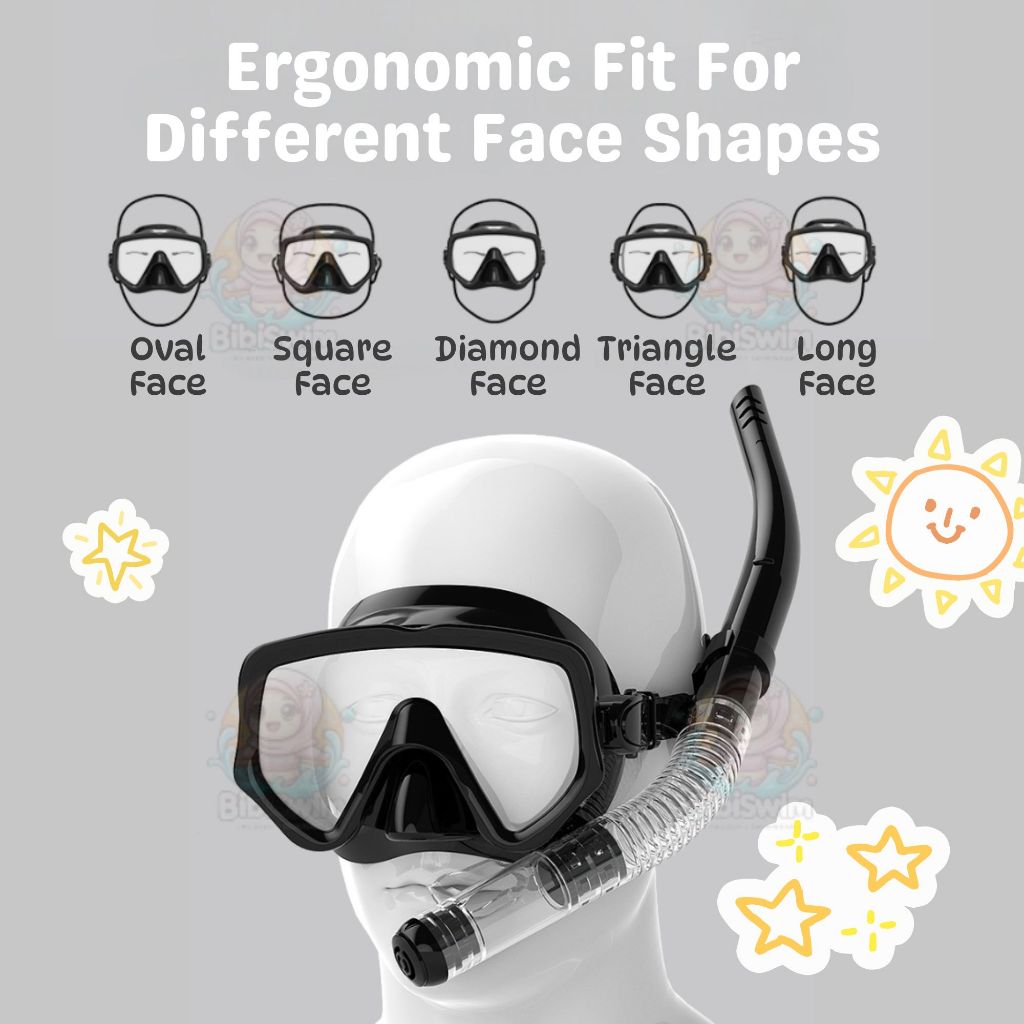 BIBISWIM 20 Color Snorkel Mask Set