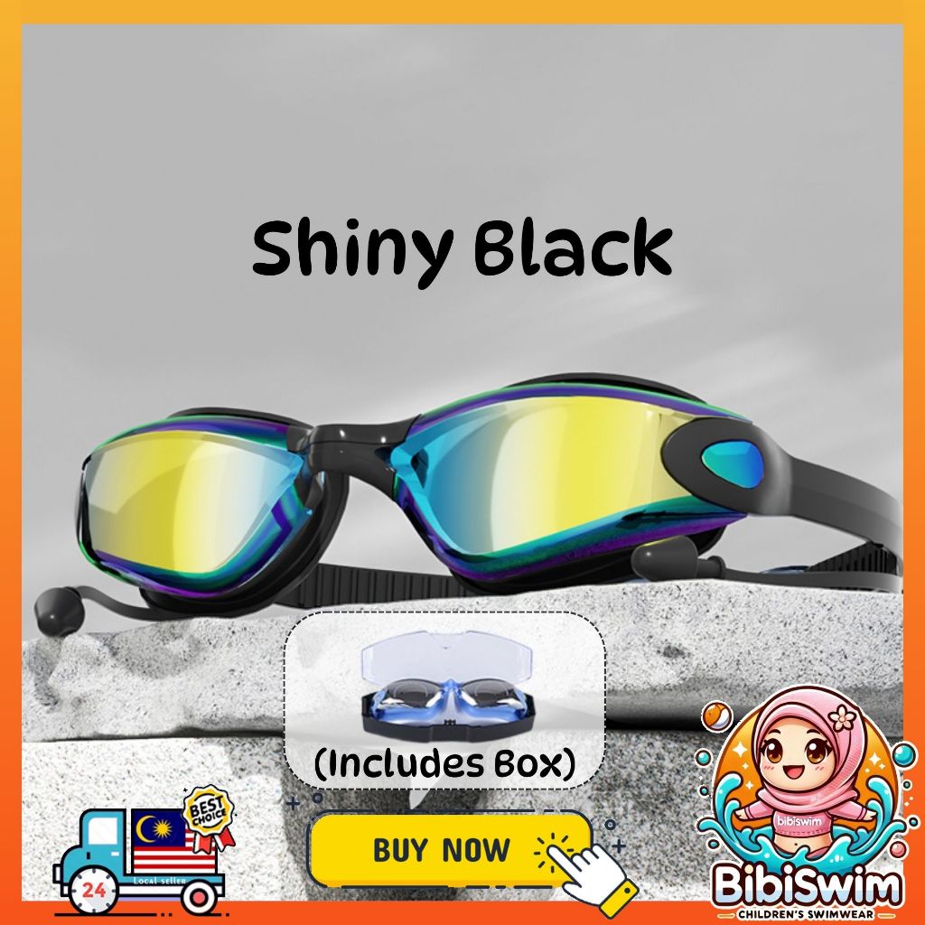 BIBISWIM Earplug Swim Goggles Anti Fog