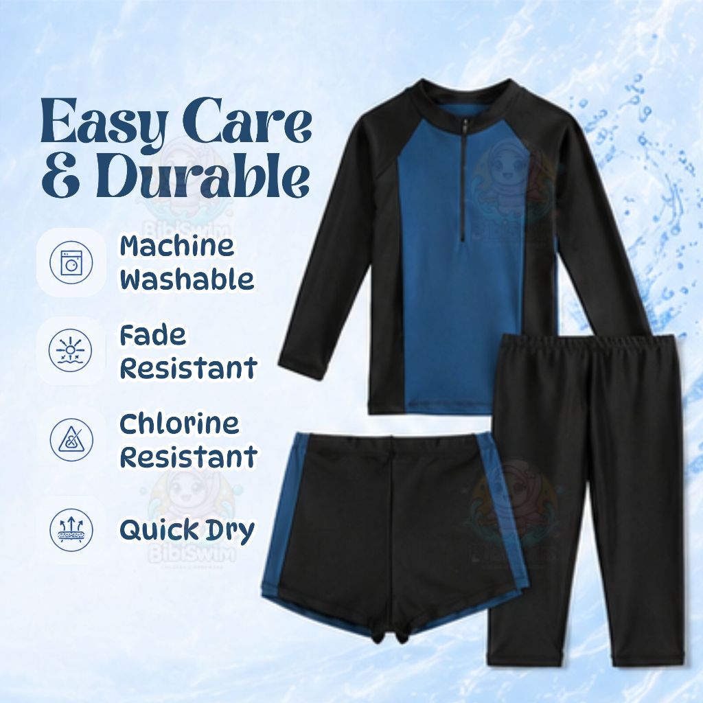 BIBISWIM Ocean Wave Kids Long Pant Swimwear Set
