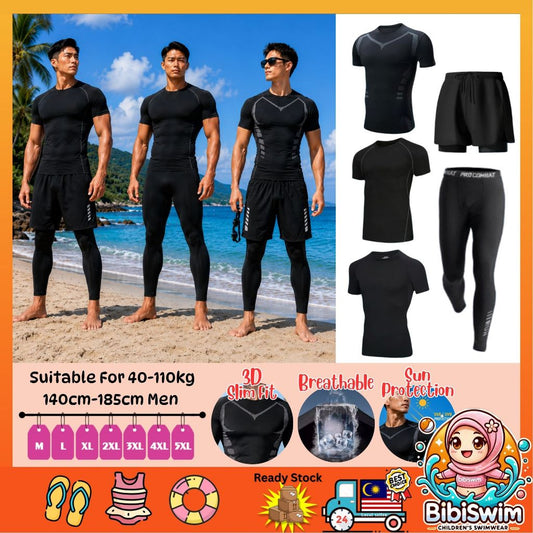 BIBISWIM Shoreline Men's Short Sleeve Swimwear Set