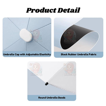 BIBISWIM 6-Rib Mini Pocket Sun Rain Umbrella