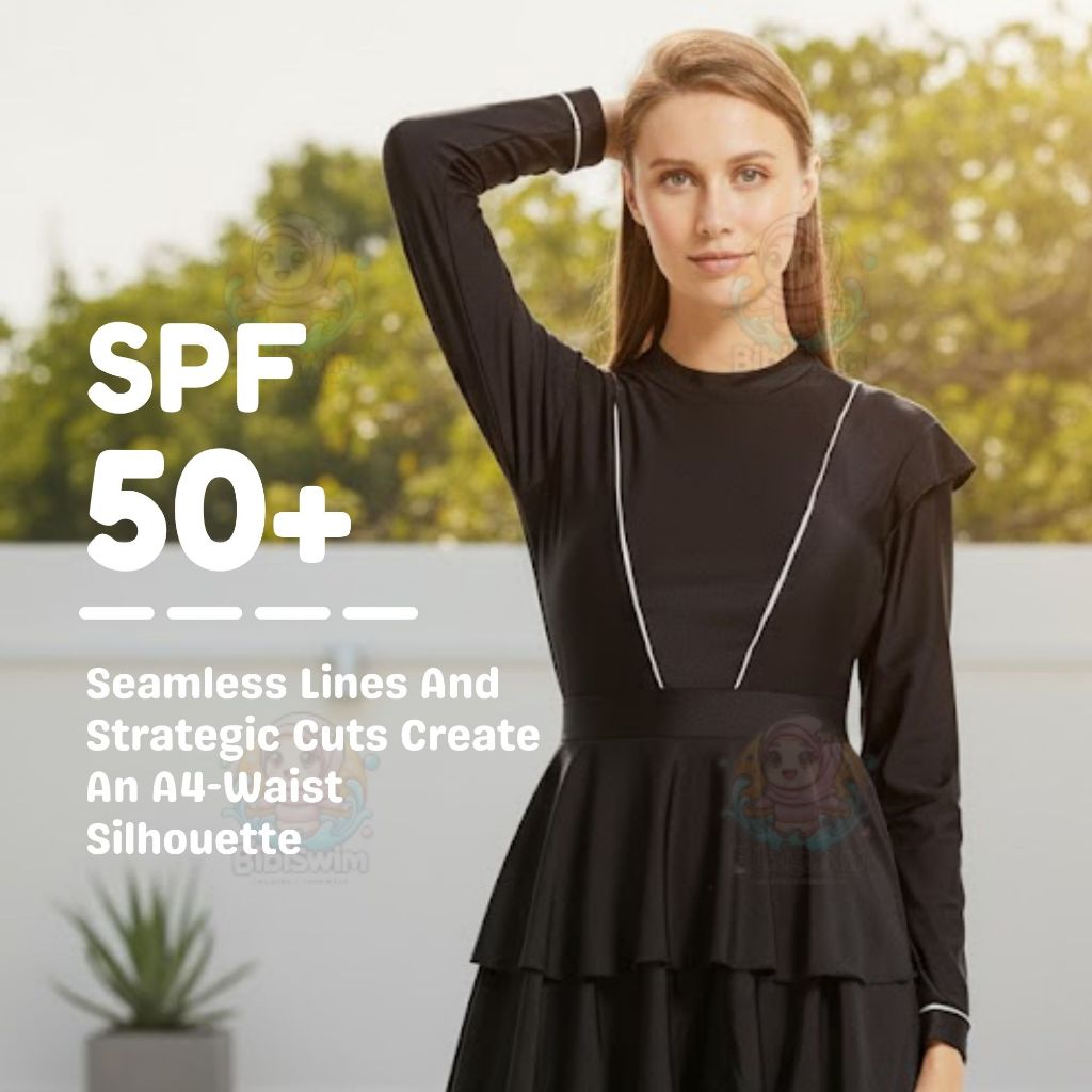 BIBISWIM Plus Size Long Sleeve Swim Skirt