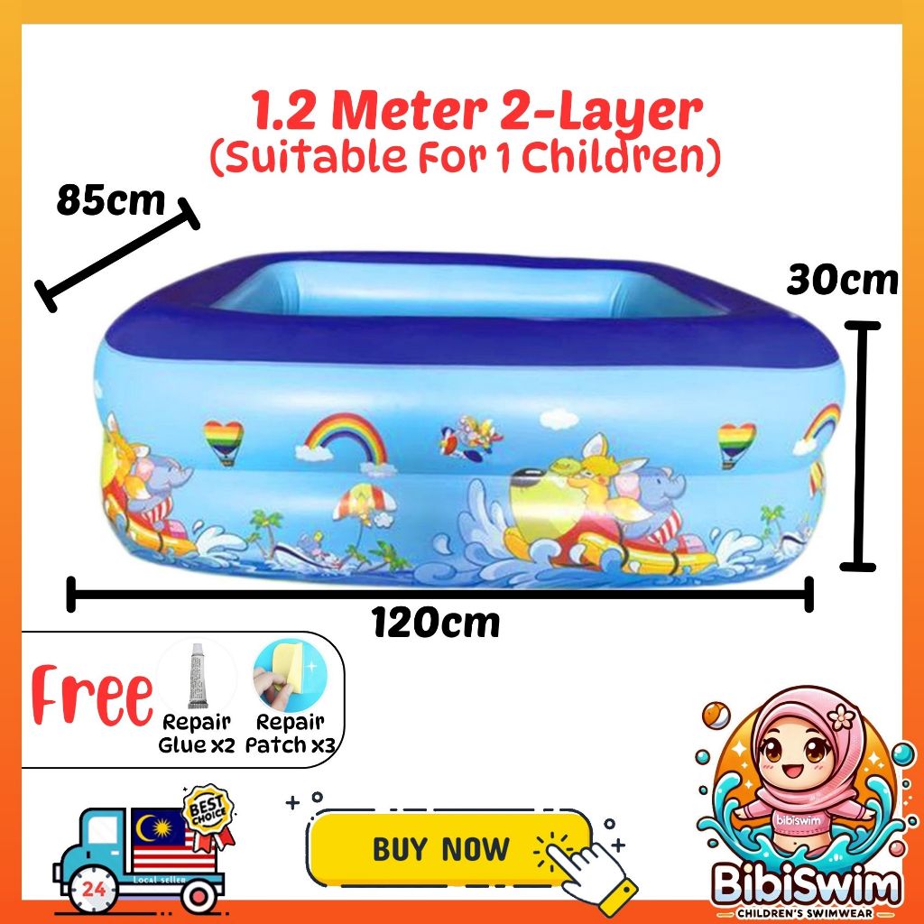 BIBISWIM Family Inflatable Pool 1-3 Layer PVC