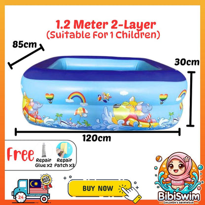 BIBISWIM Family Inflatable Pool 1-3 Layer PVC