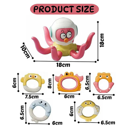 BIBISWIM Octopus Ring Toss Bath Toy