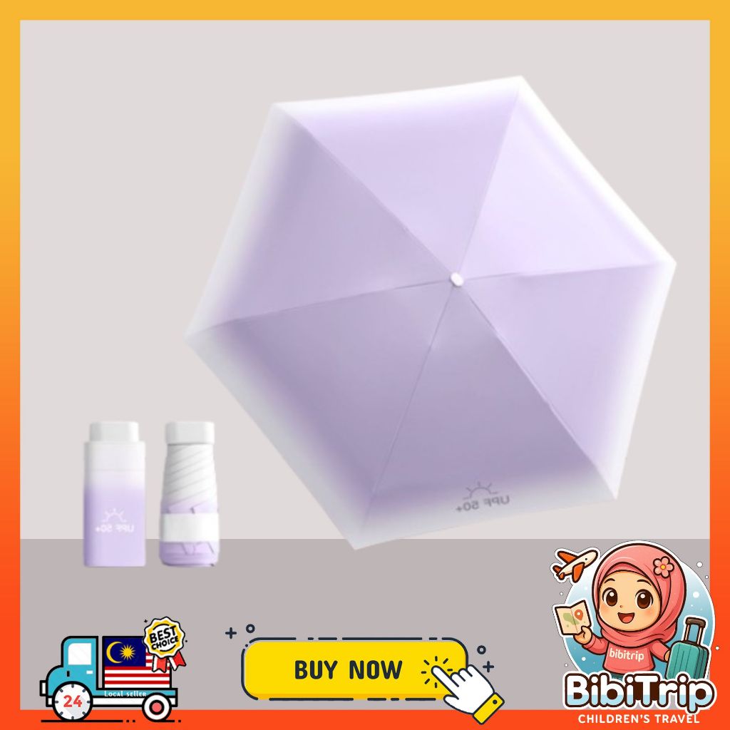 BIBISWIM 6-Rib Mini Pocket Sun Rain Umbrella