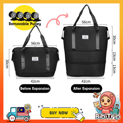 BIBISWIM Expandable Wheeled Travel Bag