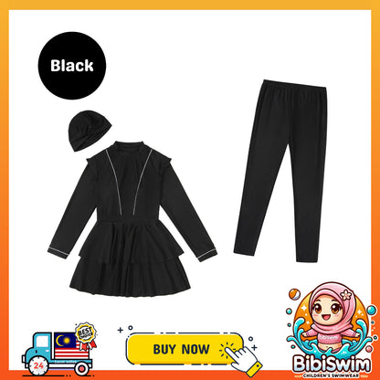 BIBISWIM Plus Size Long Sleeve Swim Skirt