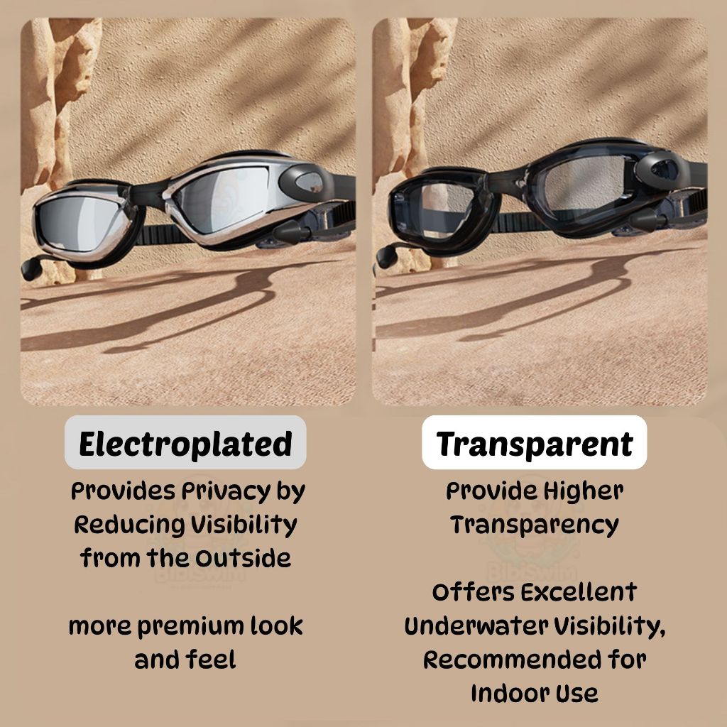 BIBISWIM Earplug Swim Goggles Anti Fog