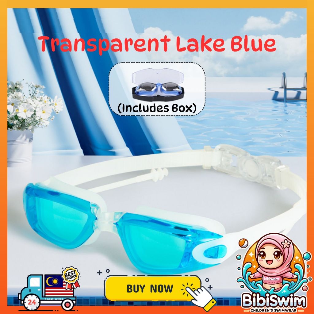 BIBISWIM Earplug Swim Goggles Anti Fog