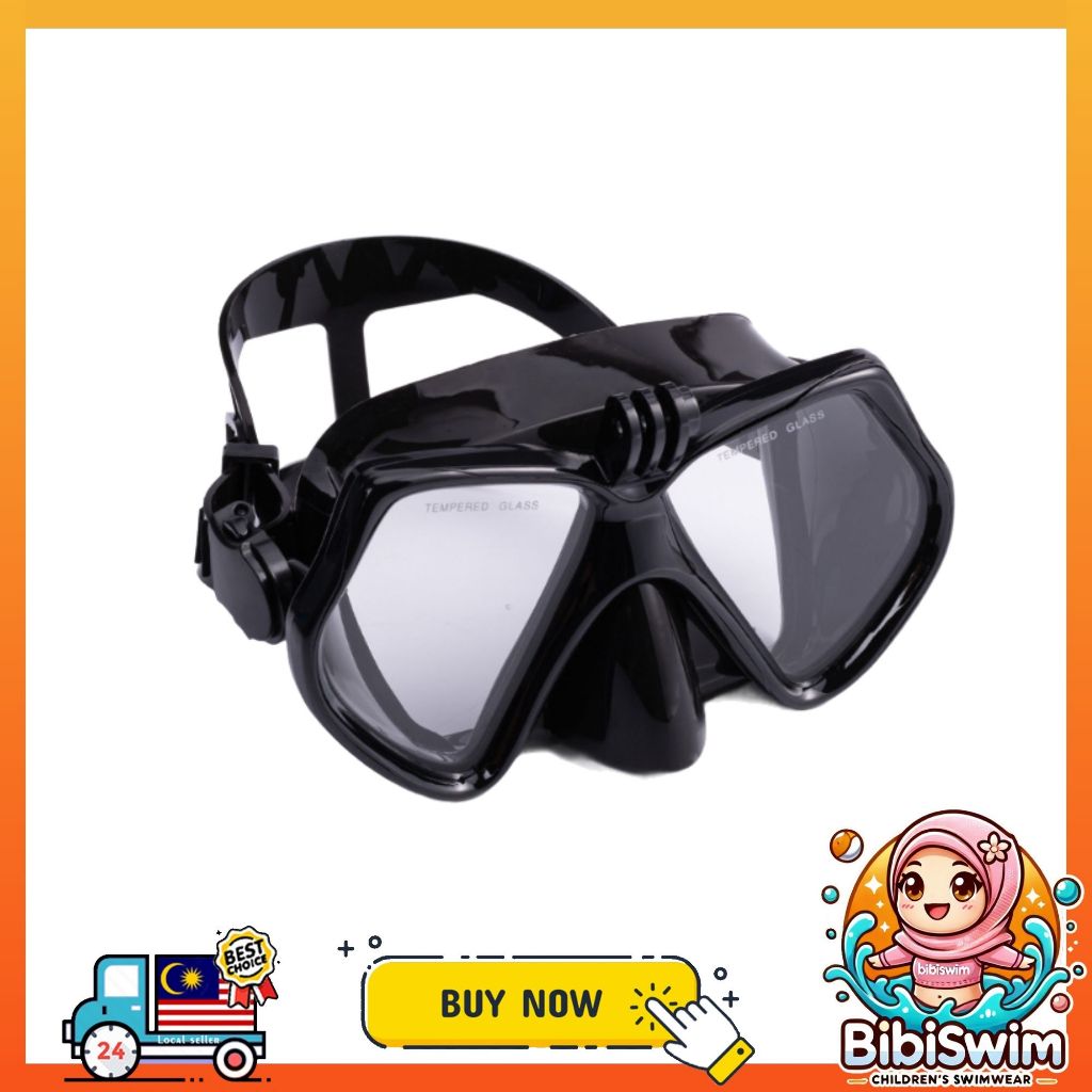 BIBISWIM Snorkel Mask with Camera Mount