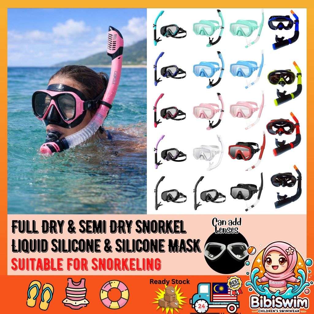 BIBISWIM 20 Color Snorkel Mask Set