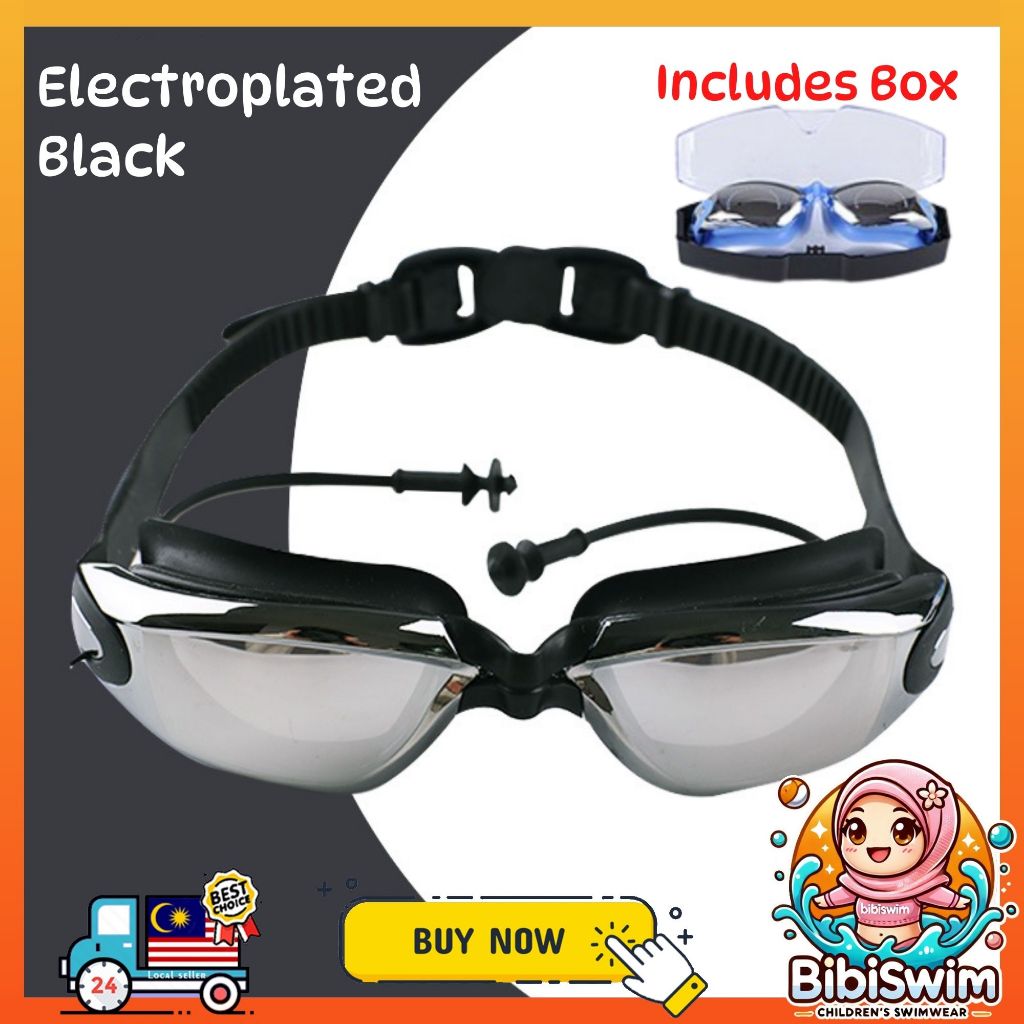 BIBISWIM Earplug Swim Goggles Anti Fog
