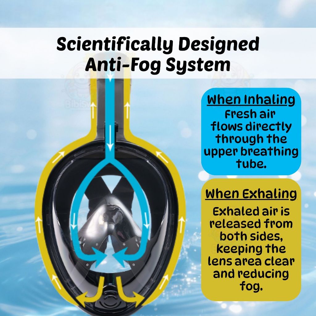 BIBISWIM Panoramic Anti-Fog Snorkel Mask