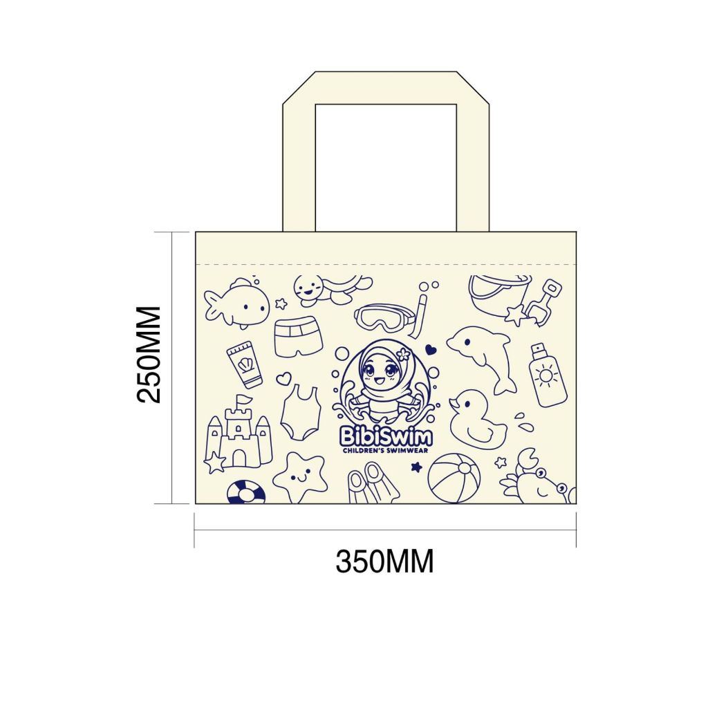 BIBISWIM Ocean Canvas Beach & Swimming Tote Bag