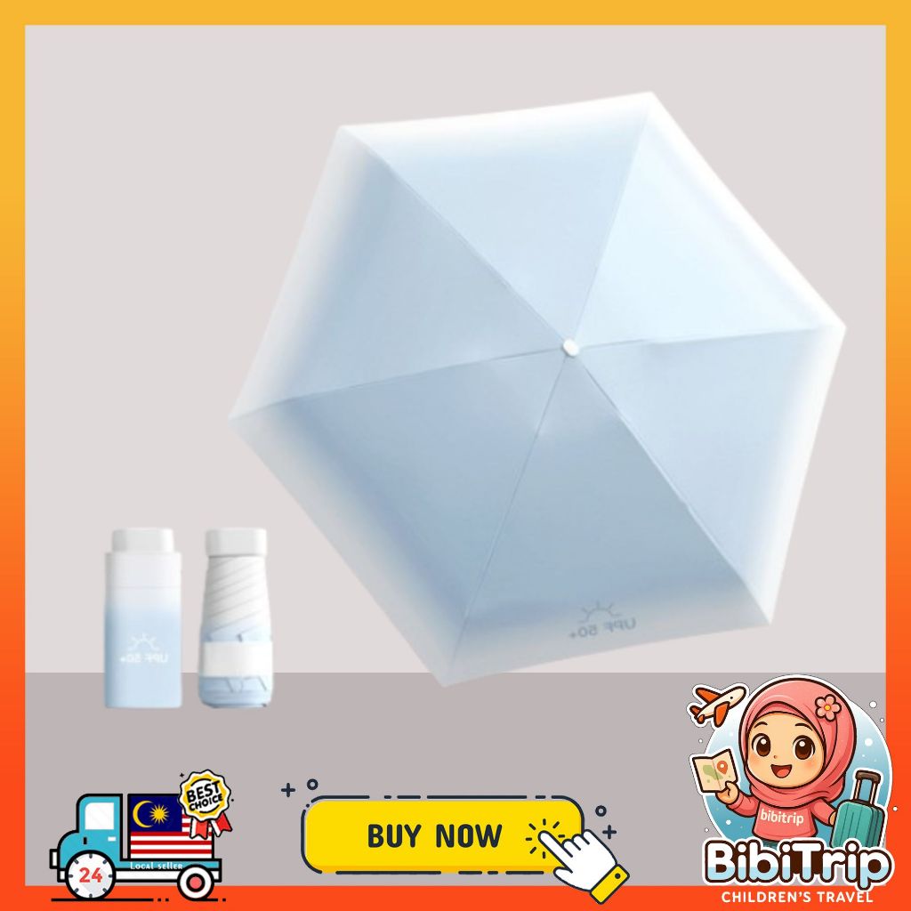 BIBISWIM 6-Rib Mini Pocket Sun Rain Umbrella