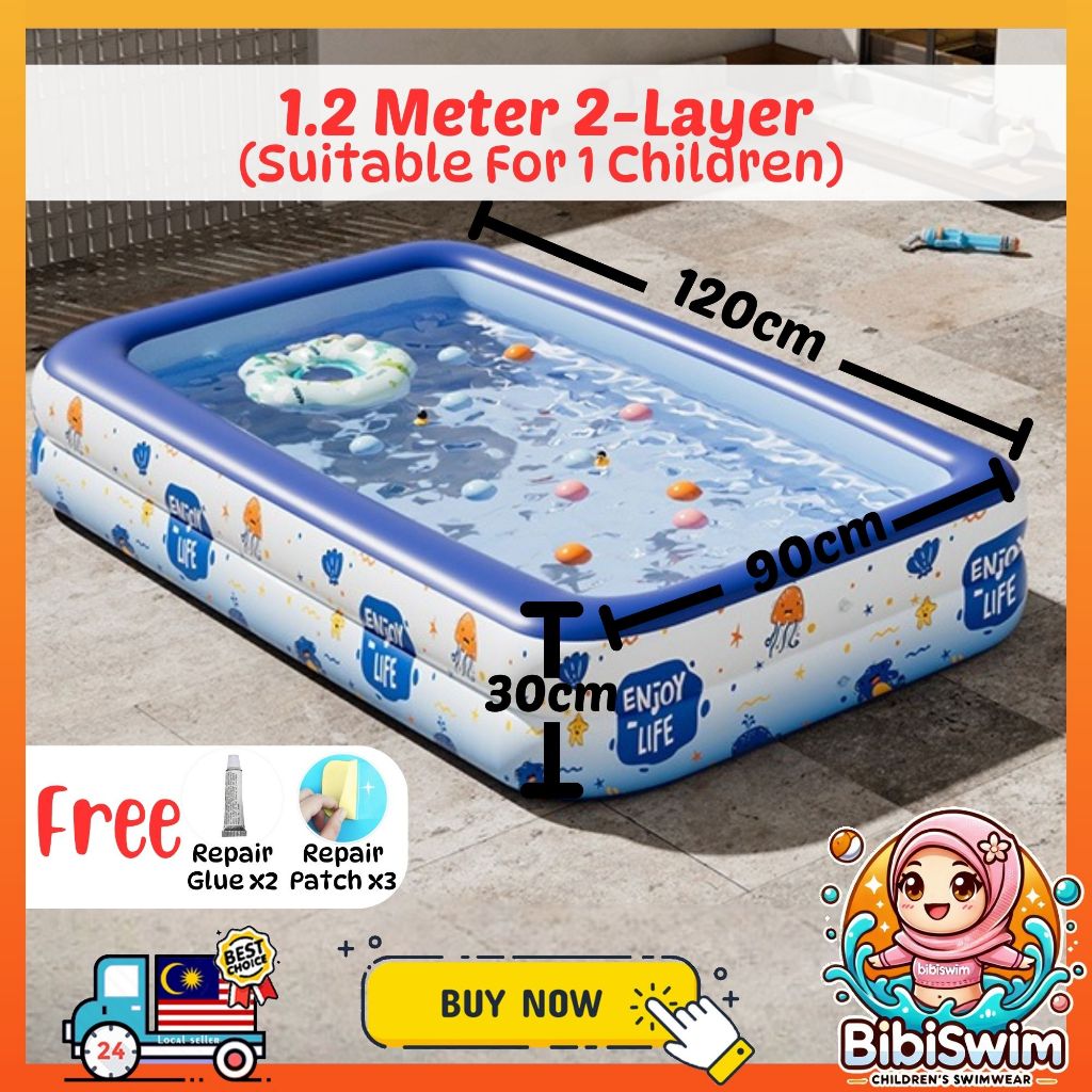 BIBISWIM Family Inflatable Pool 1-3 Layer PVC