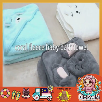 BIBISWIM Kids Hooded Towel | Baby Bath & Shower Towel Blanket
