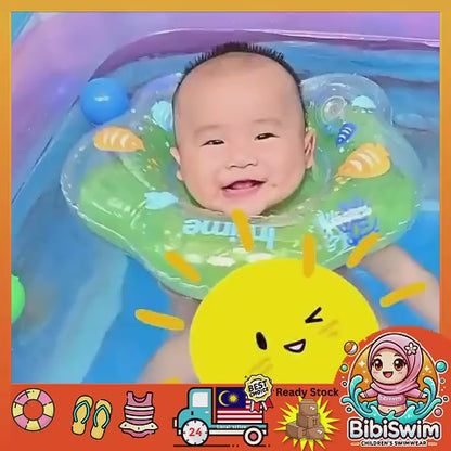 BIBISWIM Inflatable Baby Neck Float | Newborn Infant Swimming Safety Ring