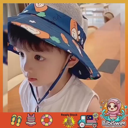 BIBISWIM Baby Bucket Hat Kids Sun Hat Boys Girls Outdoor Hat Sun Protection Cap Fisherman Beach Hat
