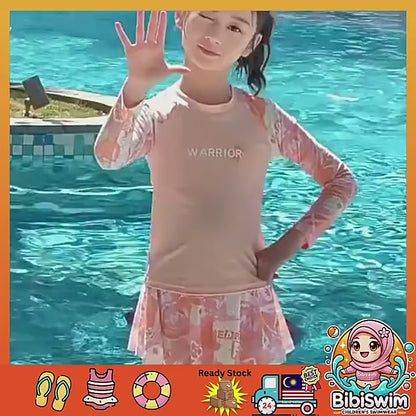 BIBISWIM Girls Long Sleeve Swim Set