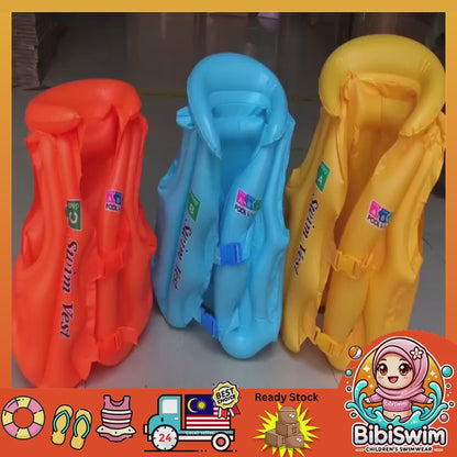 BIBISWIM Children Inflatable Pool Float Life Jacket Vest Baby Swimming Safety Vests