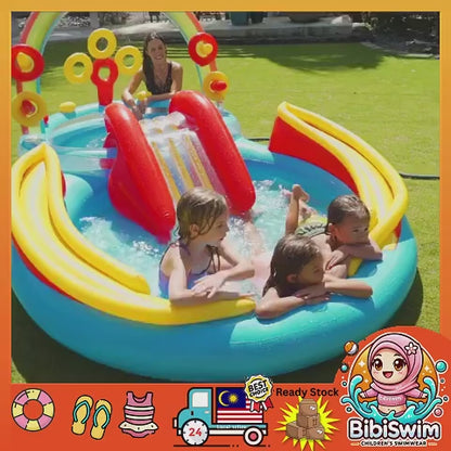 BIBISWIM Inflatable Water Slide Play Pool