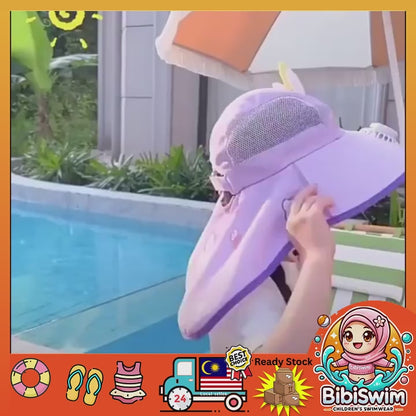 BIBISWIM USB Fan Sun Hat UPF 50+