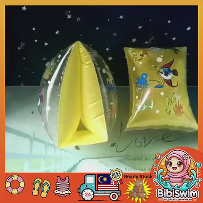 BIBISWIM 1 Pair Inflatable Baby Arm Rings | Ultra Thick Swimming Float for Kids