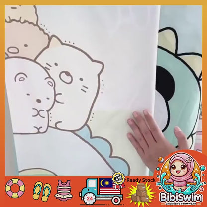 BIBISWIM Quick-Dry Cartoon Hooded Swim Towel