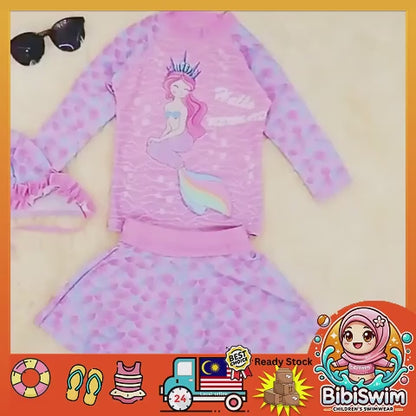 BIBISWIM Mermaid Swim Set with Hat