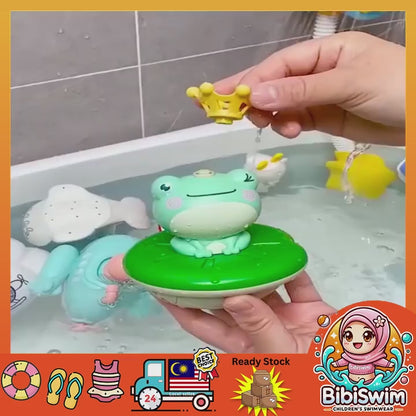 BIBISWIM Battery Operated Frog Spray Bath Toy